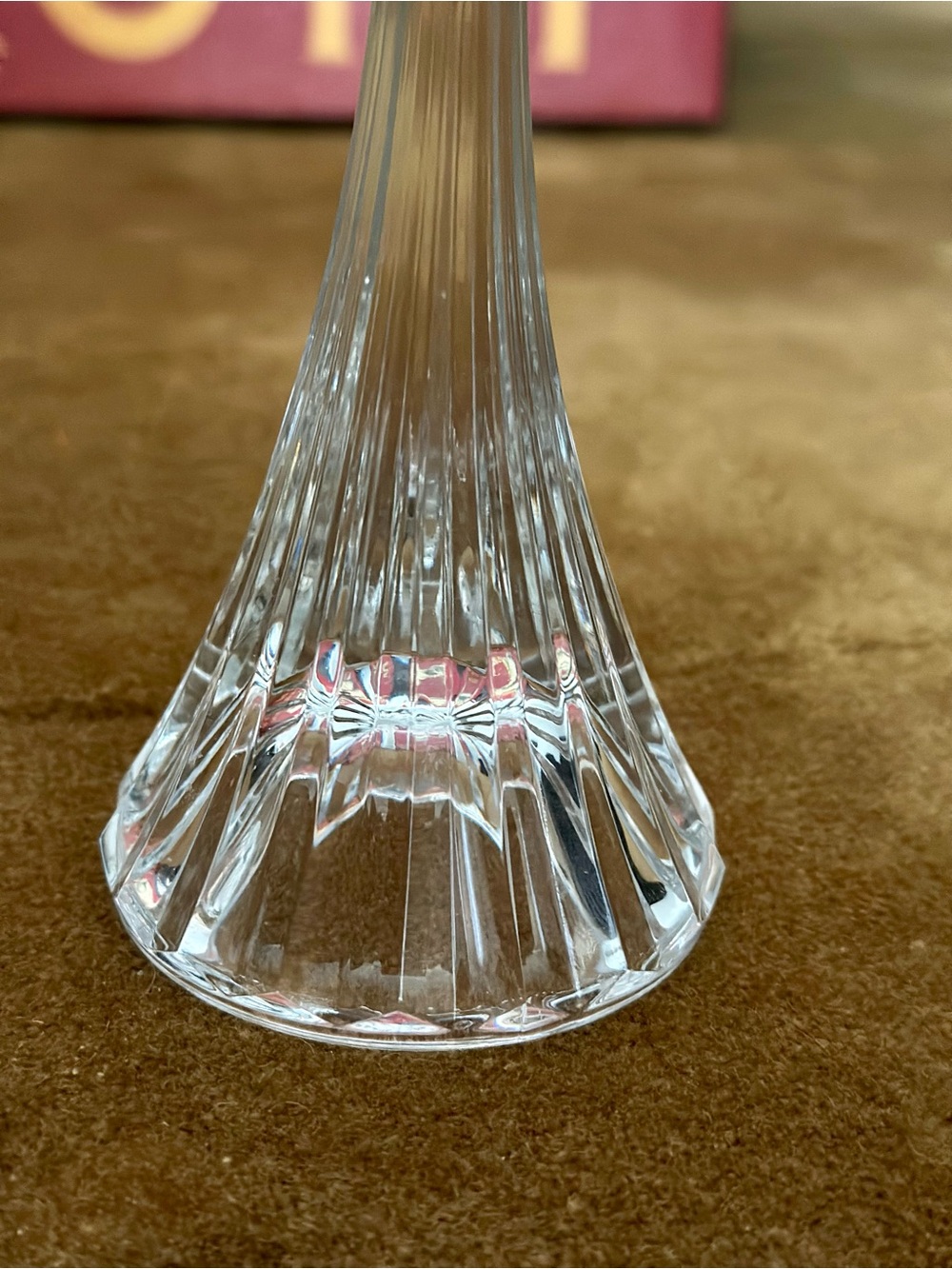 Mikasa Park Lane Vertical Ribbed Clear Crystal Slim Candle Sticks - Picture 4 of 4